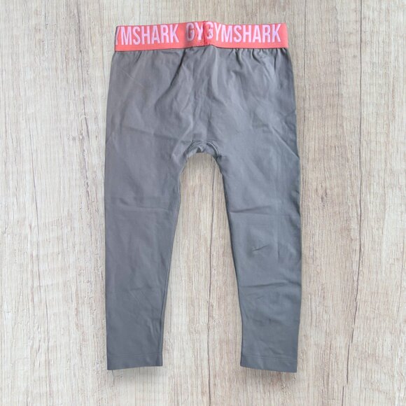 Gymshark Women’s Compression Leggings Gray Pink Logo Waistband Size M - Picture 5 of 5